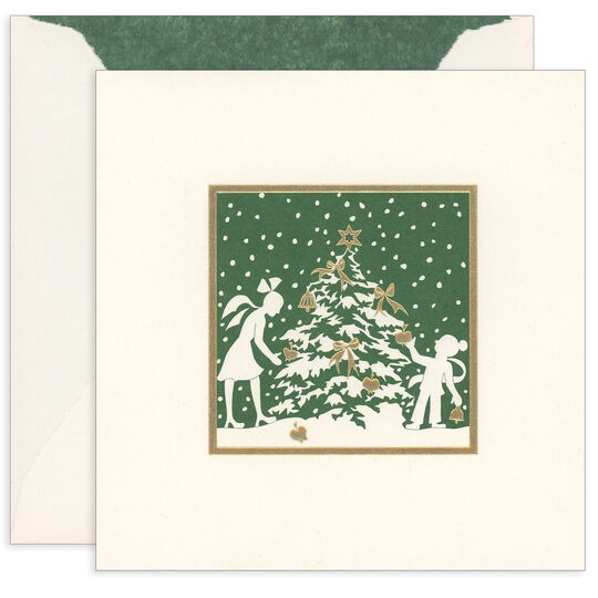 Tree and Children Holiday Cards with Inside Imprint